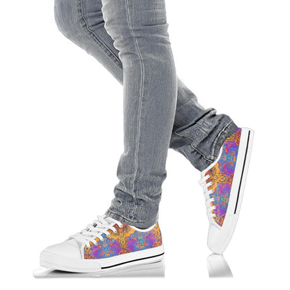 Gold Elephant Indian White Bottom Low Top Shoes