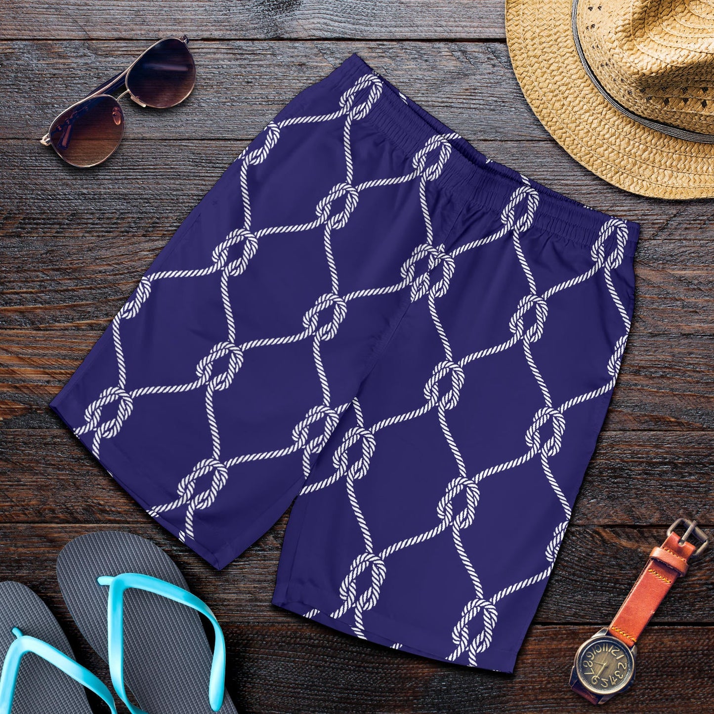 Rope Pattern Print Design A03 Mens Shorts