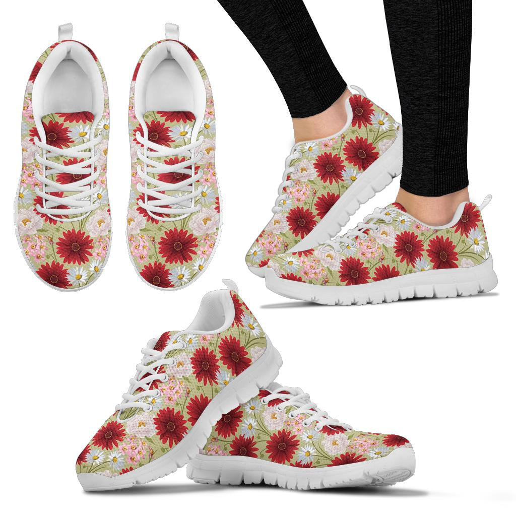 Gerberas Pattern Print Design GB07 Sneakers White Bottom Shoes