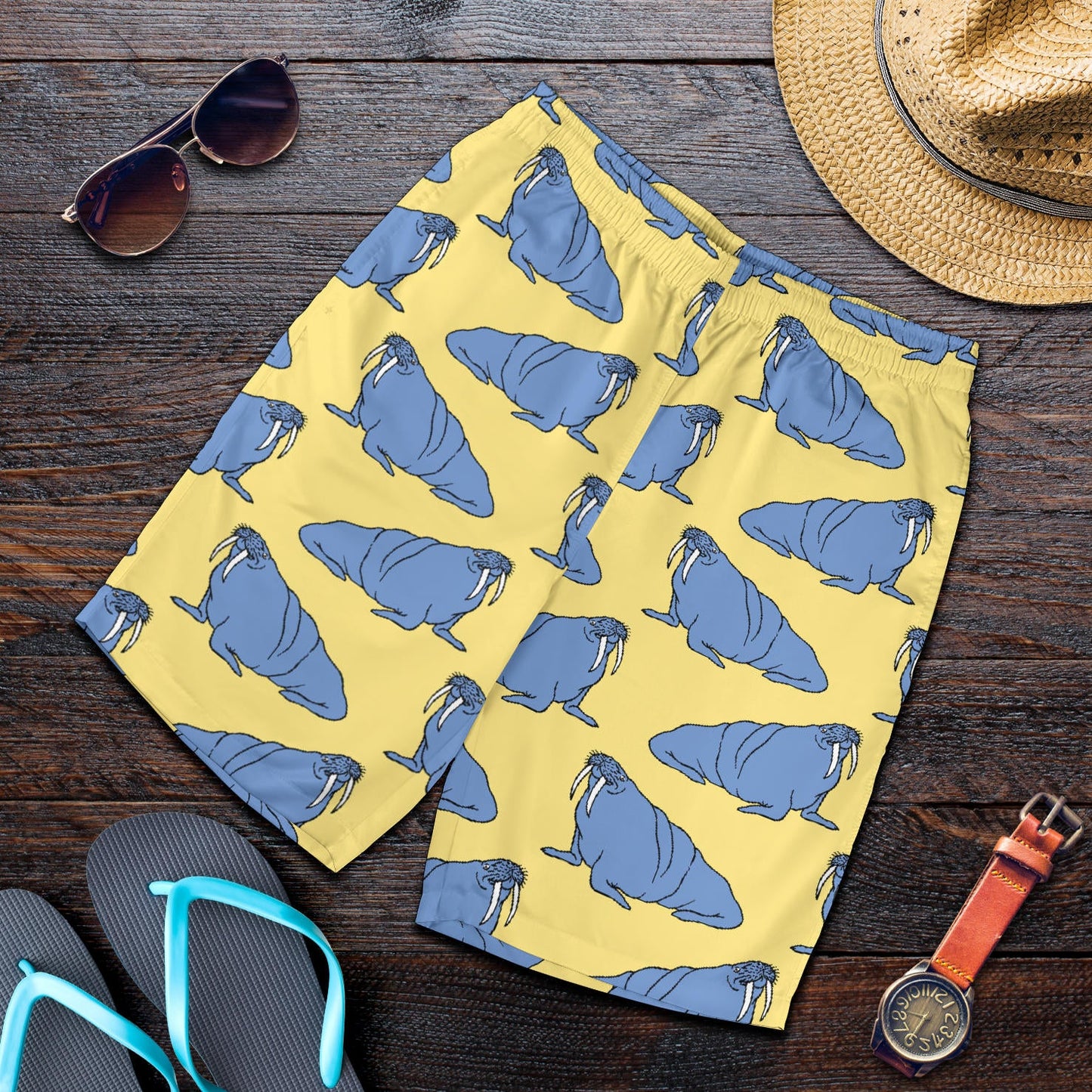 Walrus Pattern Print Design 02 Mens Shorts