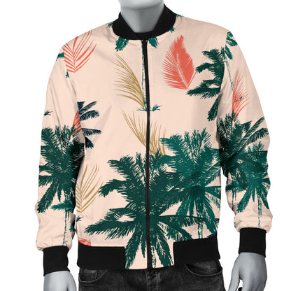 Palm Tree Pattern Print Design PT014 Men Bomber Jacket