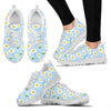 Daisy Pattern Print Design DS010 Sneakers White Bottom Shoes