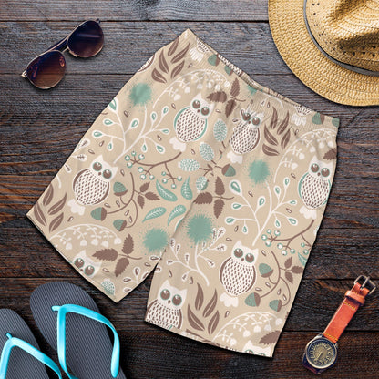 Owl Pattern Print Design A02 Mens Shorts