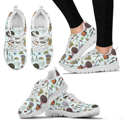 Gardening Pattern Print Design G01 Sneakers White Bottom Shoes