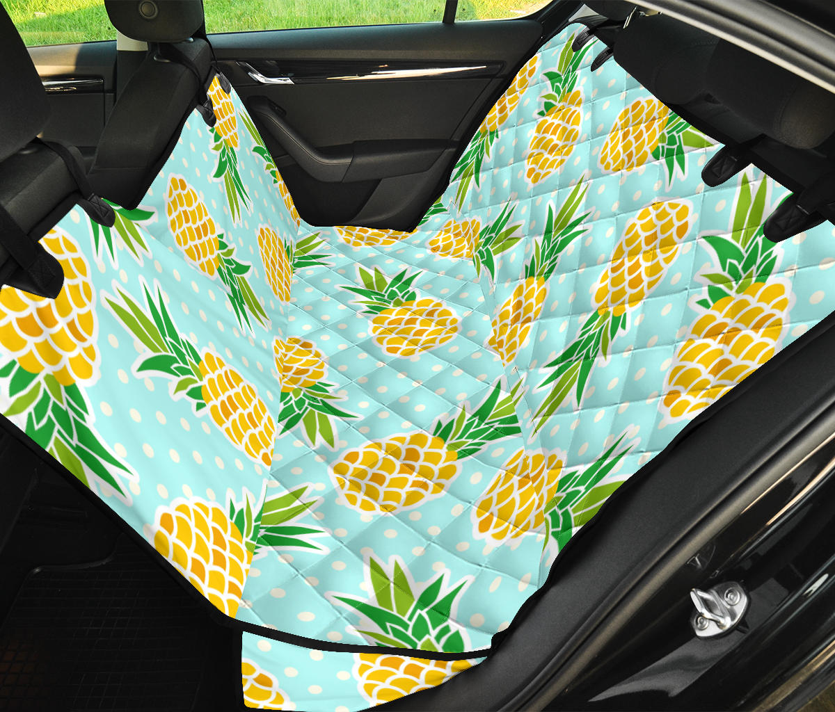 Pineapple Pattern Print Design PP01 Rear Dog  Seat Cover