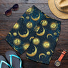 Gold Sun Moon Face  Mens Shorts