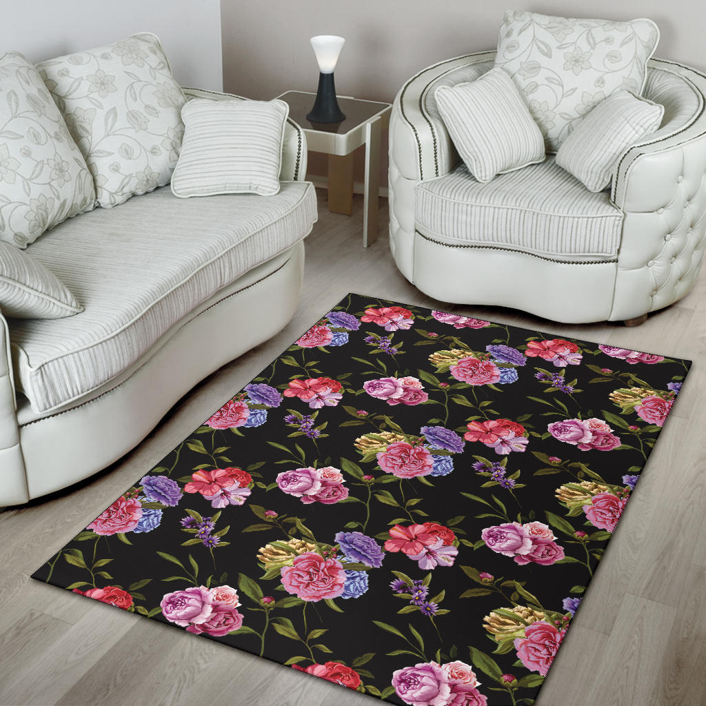 Carnations Pattern Print Design CN05 Area Rugs