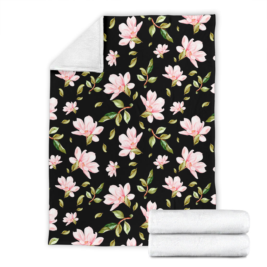 Magnolia Pattern Print Design MAG01 Fleece Blanket