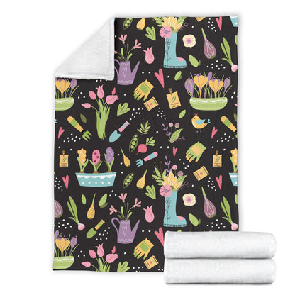 Gardening Pattern Print Design G03 Fleece Blanket