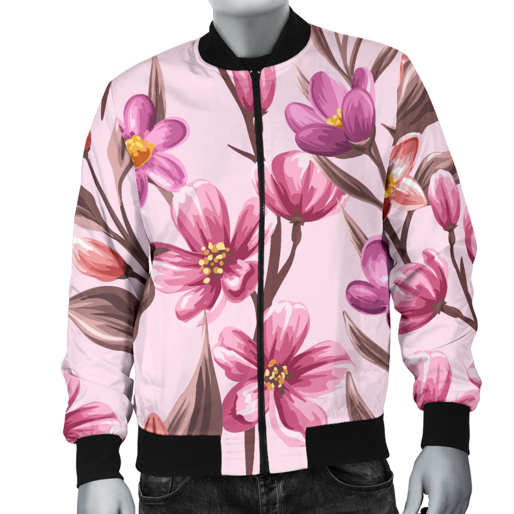 Summer Floral Pattern Print Design SF09 Men Bomber Jacket