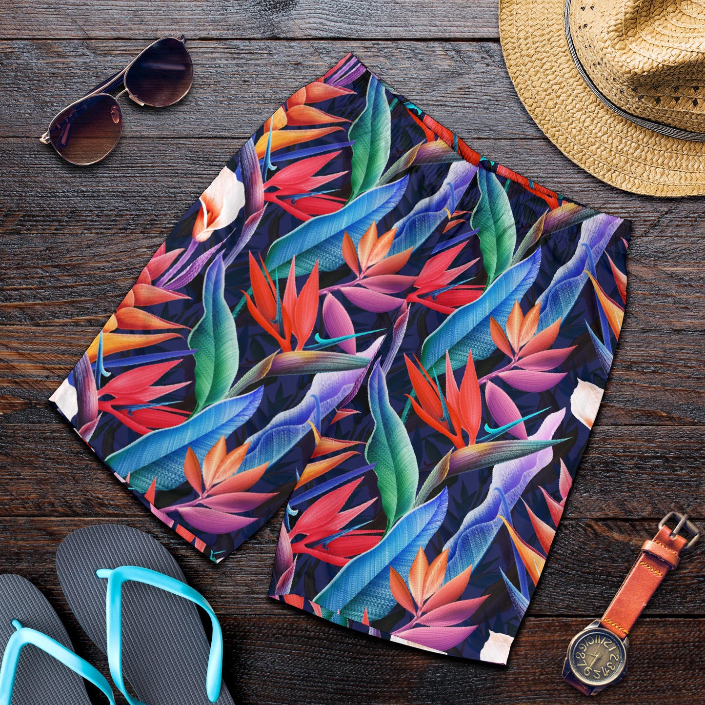 Tropical Flower Pattern Print Design TF023 Mens Shorts