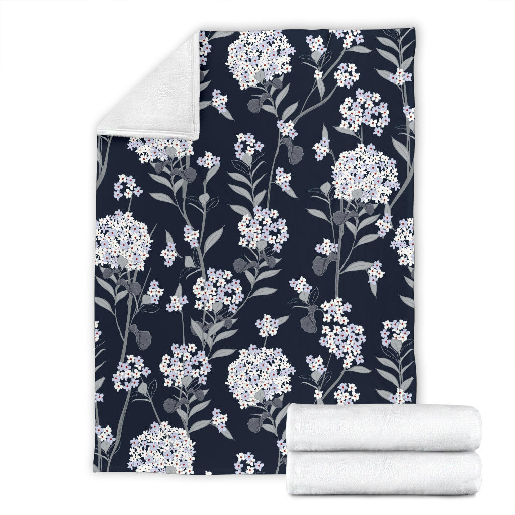 Hydrangea Pattern Print Design HD07 Fleece Blanket