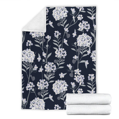 Hydrangea Pattern Print Design HD07 Fleece Blanket