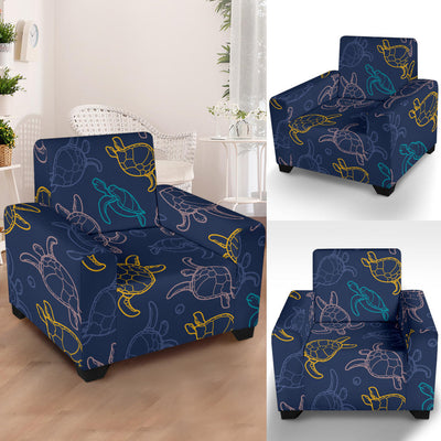 Sea Turtle Baby Print Armchair Slipcover