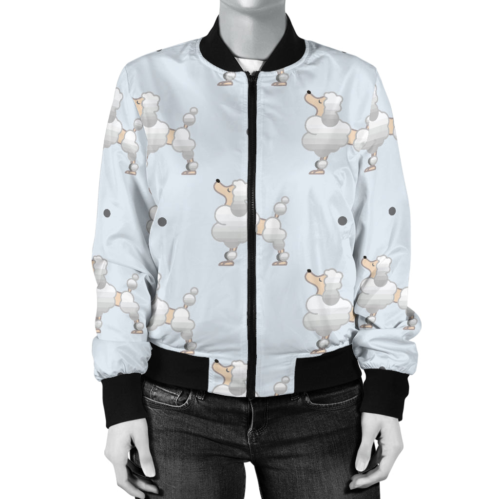 Poodle Pattern Print Design A05 Women's Bomber Jacket