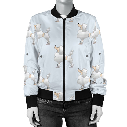Poodle Pattern Print Design A05 Women's Bomber Jacket