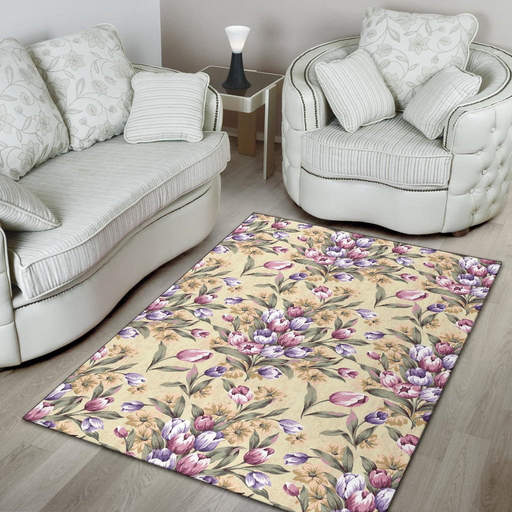 Tulip Pattern Print Design TP04 Area Rugs