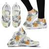 Colorful Tropical Palm Leaves Sneakers White Bottom Shoes