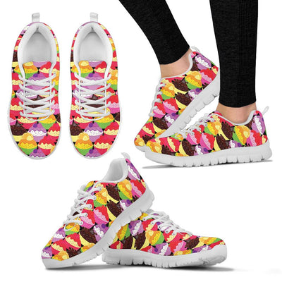 Cupcake Pattern Print Design CP02 Sneakers White Bottom Shoes