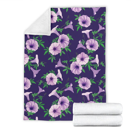 Morning Glory Pattern Print Design MG01 Fleece Blanket