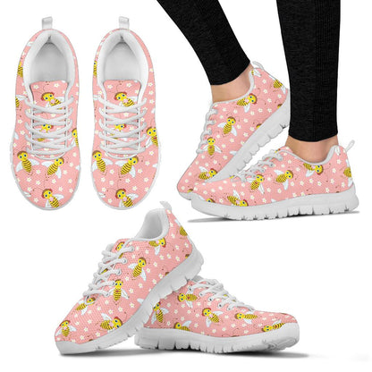 Bee Pattern Print Design BEE07 Sneakers White Bottom Shoes