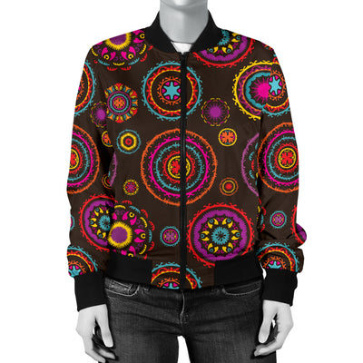 Bohemian Pattern Print Design 01 Women's Bomber Jacket