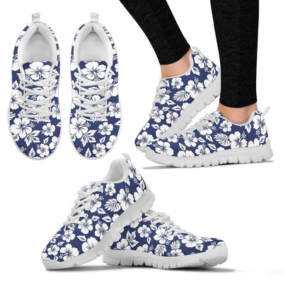 Hibiscus Pattern Print Design HB012 Sneakers White Bottom Shoes