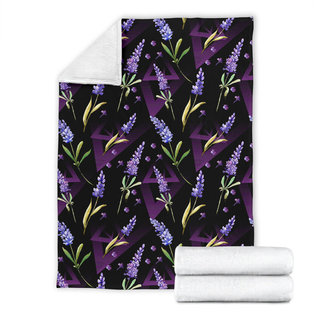 Lavender Pattern Print Design LV07 Fleece Blanket