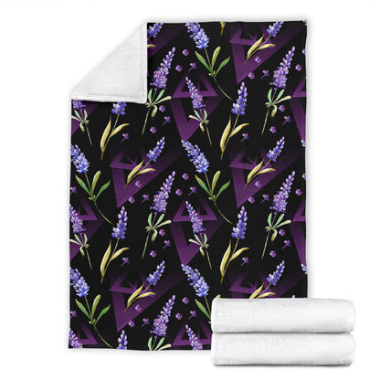 Lavender Pattern Print Design LV07 Fleece Blanket