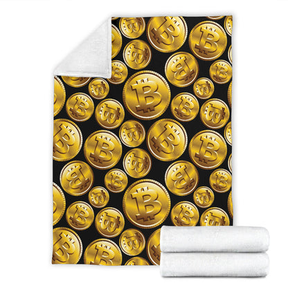 Bitcoin Pattern Print Design DO05 Fleece Blanket