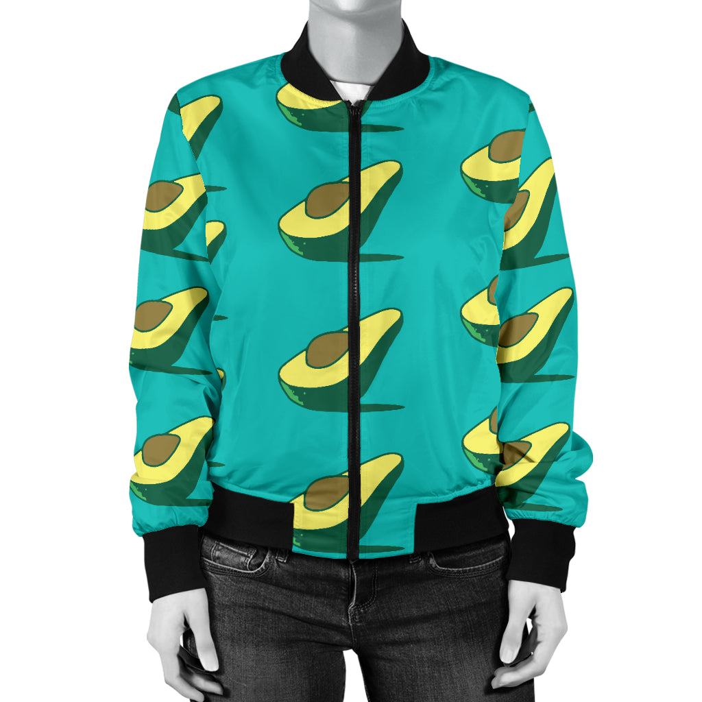 Avocado Pattern Print Design 03 Women's Bomber Jacket