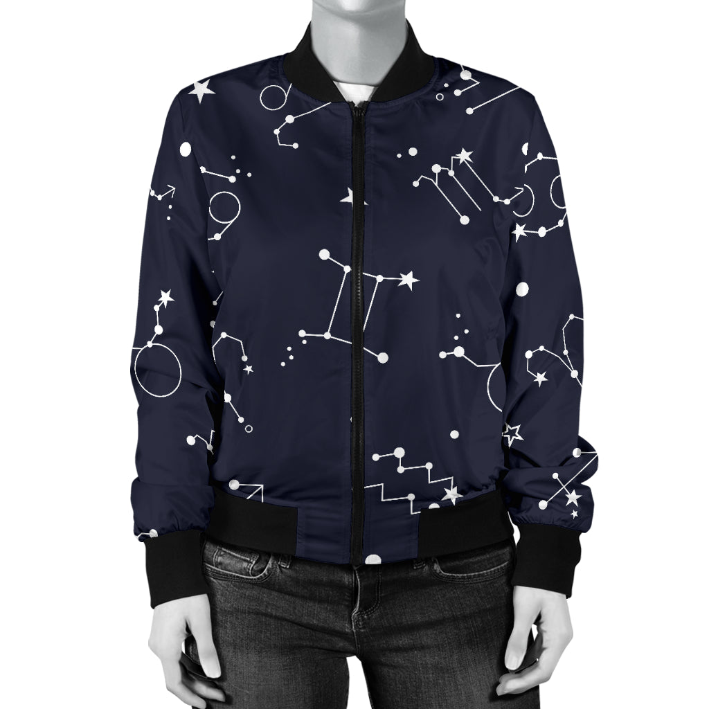 Constellation Pattern Print Design 05 Women's Bomber Jacket