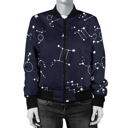 Constellation Pattern Print Design 05 Women's Bomber Jacket