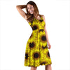 Sunflower Pattern Print Design SF011 Midi Dress