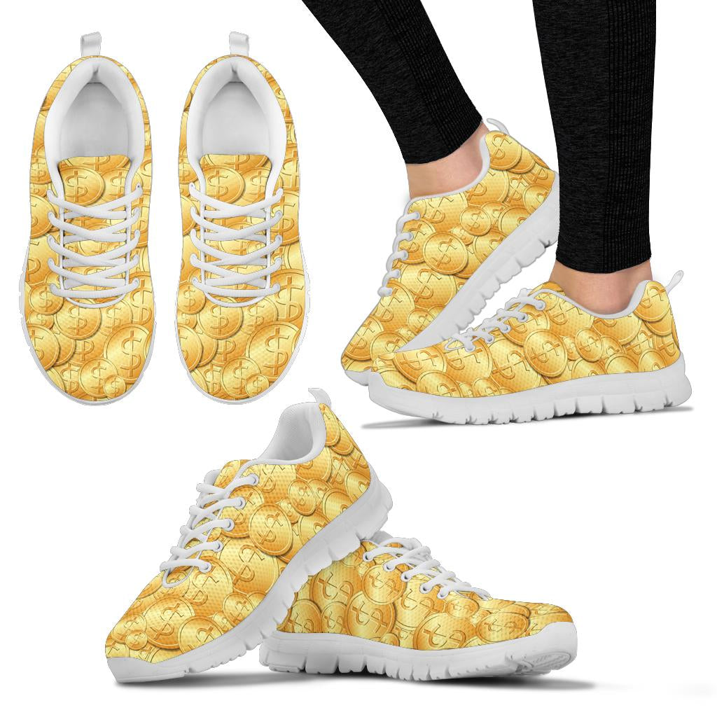 Dollar Pattern Print Design DO03 Sneakers White Bottom Shoes