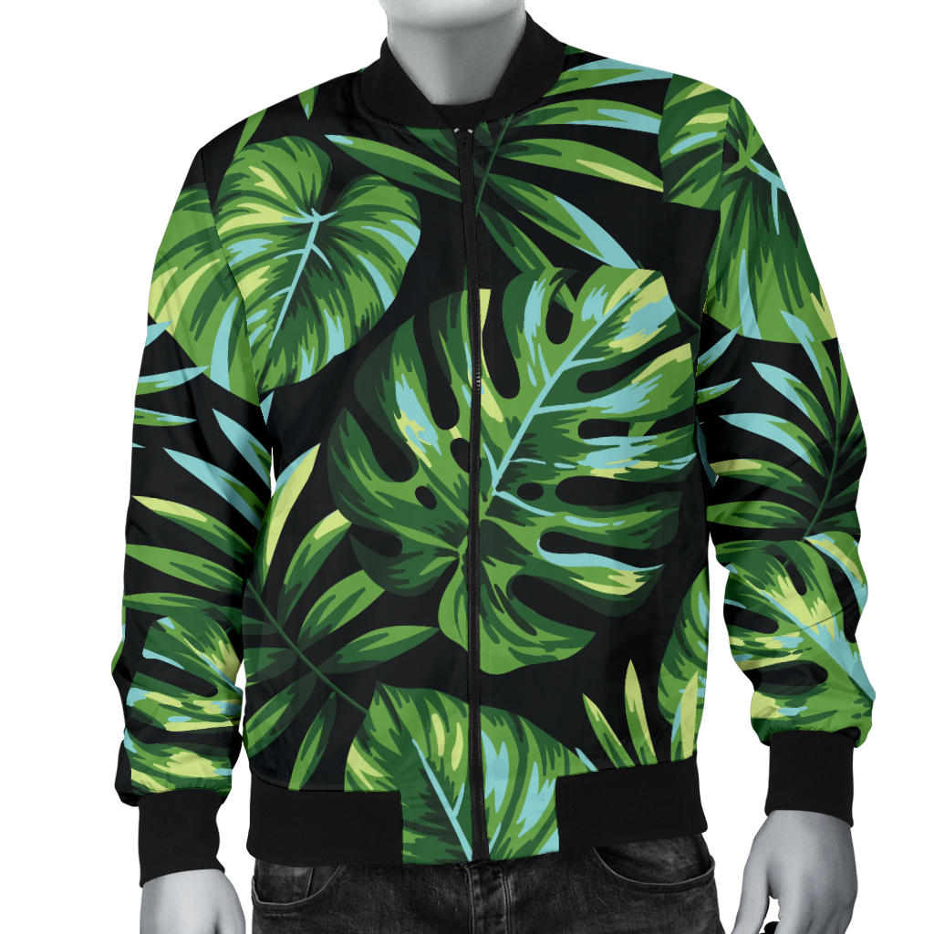 Palm Leaves Pattern Print Design PL013 Men Bomber Jacket