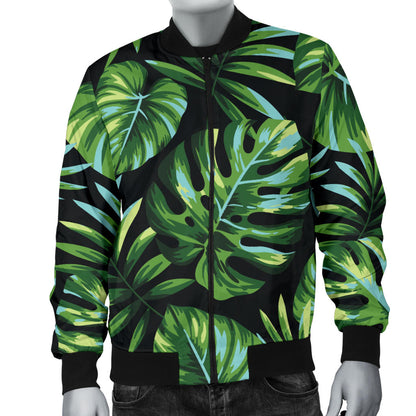Palm Leaves Pattern Print Design PL013 Men Bomber Jacket