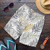 Gold Glitter Tropical Palm Leaves Mens Shorts