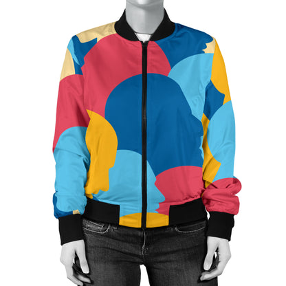 Psychology Pattern Print Design A02 Women's Bomber Jacket