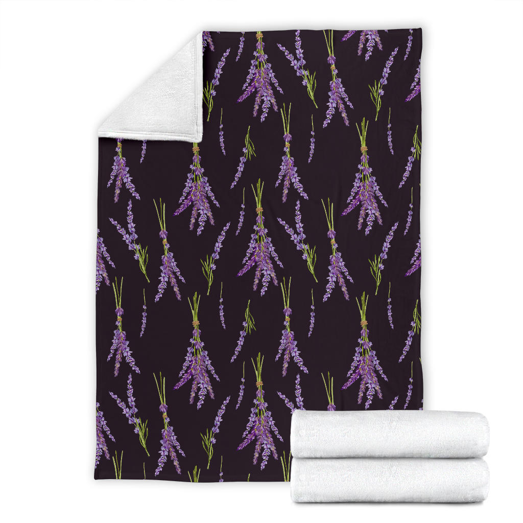 Lavender Pattern Print Design LV05 Fleece Blanket