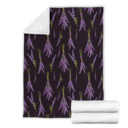 Lavender Pattern Print Design LV05 Fleece Blanket