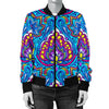 lotus Boho Pattern Print Design LO010 Women Bomber Jacket