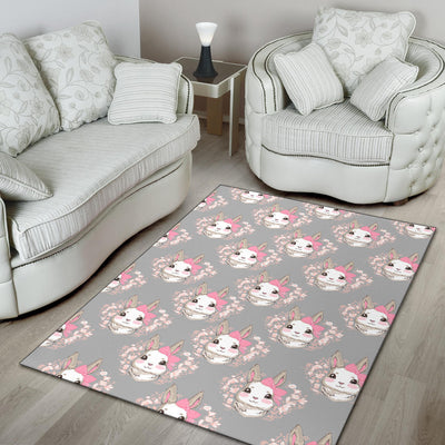 Rabbit Pattern Print Design RB07 Area Rugs