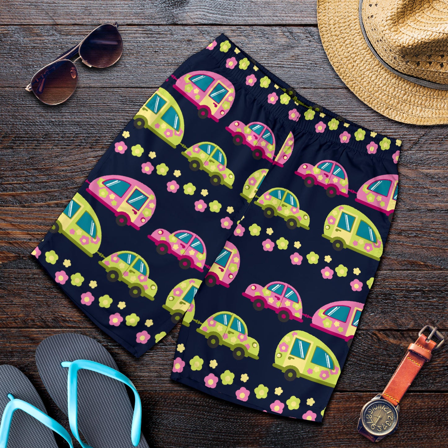 Camper Cute Camping Design No 3 Print Mens Shorts