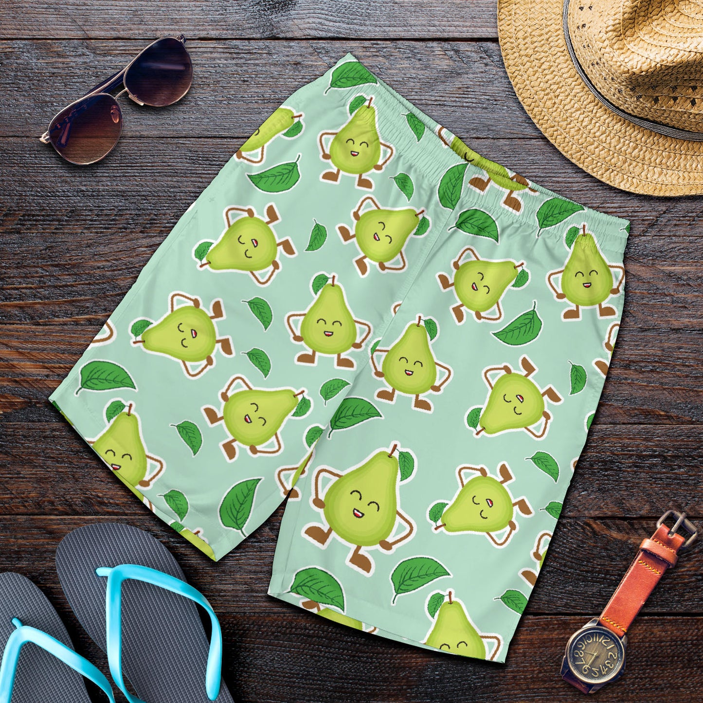 Avocado Pattern Print Design AC011 Mens Shorts
