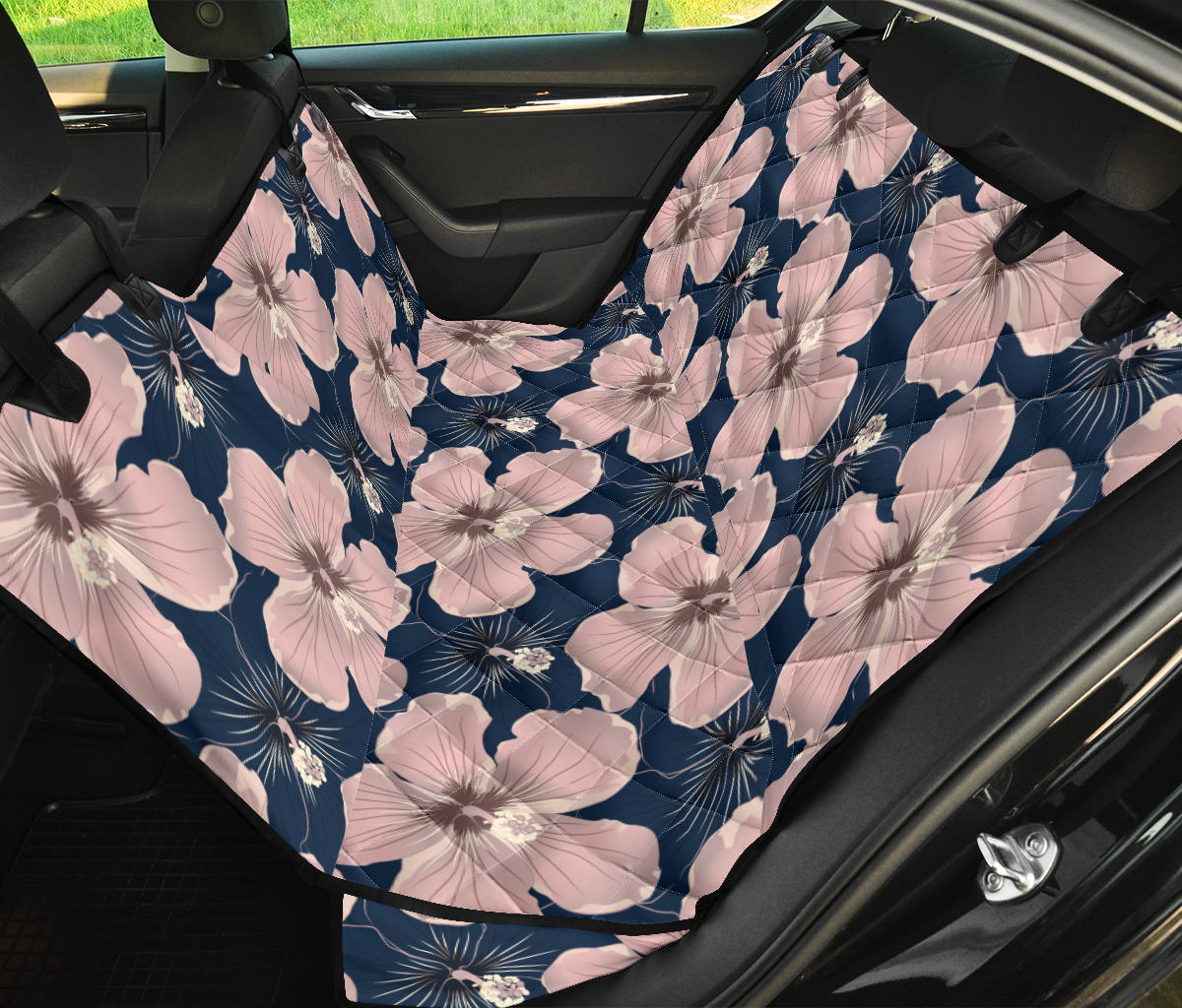Plumeria Pattern Print Design PM018 Rear Dog  Seat Cover