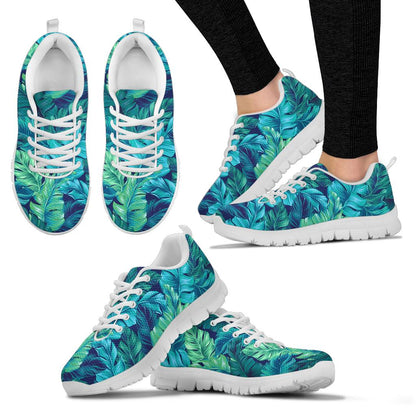 Banana Leaf Pattern Print Design BL05 Sneakers White Bottom Shoes