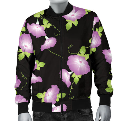 Morning Glory Pattern Print Design MG02 Men Bomber Jacket
