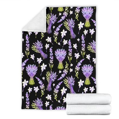 Lavender Pattern Print Design LV04 Fleece Blanket