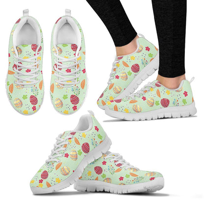 Easter Eggs Pattern Print Design RB07 Sneakers White Bottom Shoes